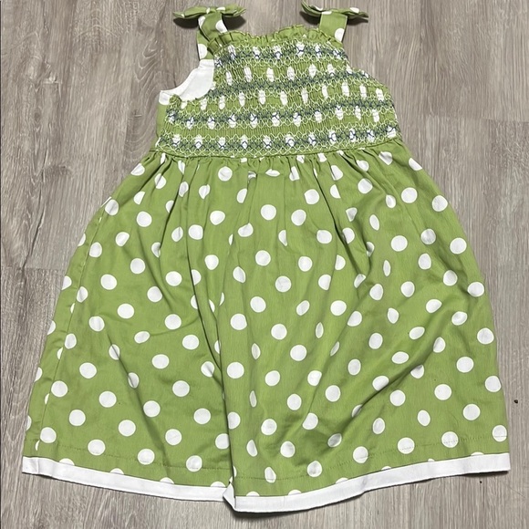 Green Polka Dot Kids Dress - Picture 1 of 1